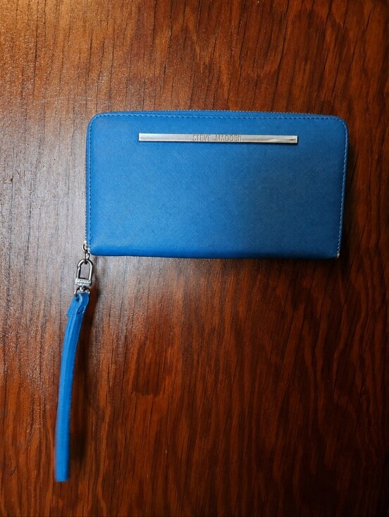 Steve Madden Accessories - Steve Madden Blue Zip-Around Wristlet Wallet